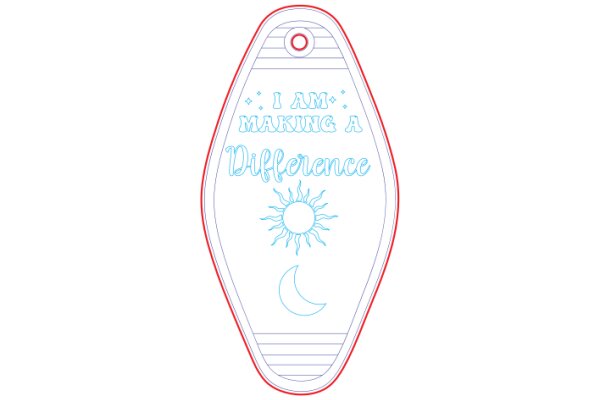 A Digital Artwork of a Smartphone Charm with a Moon and Sun Design