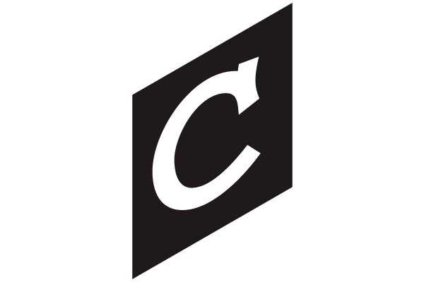Circular Arrow Symbol on Black Background