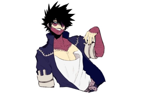 Stylish Anime Character with Spiky Hair and a Jacket