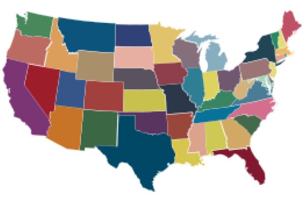 Vibrant United States Map with Colorful States