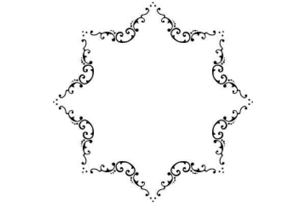 Elegant Star-like Design with Intricate Swirls and Ornate Border