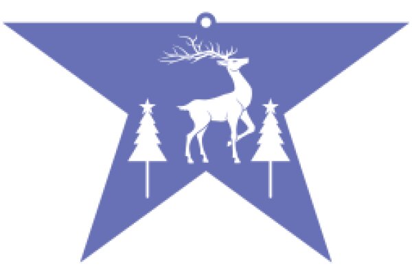 Stylized Christmas Decoration with Deer and Tree Symbols