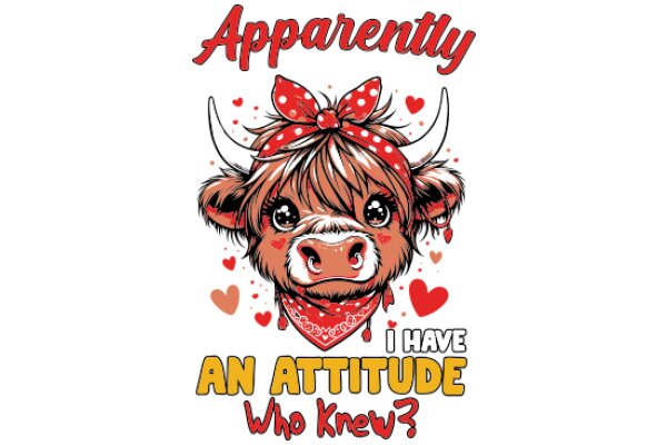 Apparently I Have an Attitude: A Cute Cow with a Bandana and a Heartfelt Message