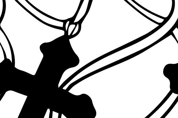 Christian Cross and Rosary Clip Art