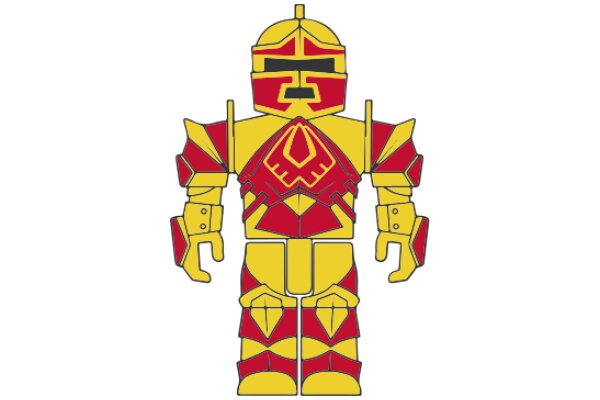 Vibrant and Detailed Illustration of a Robot in Red and Yellow