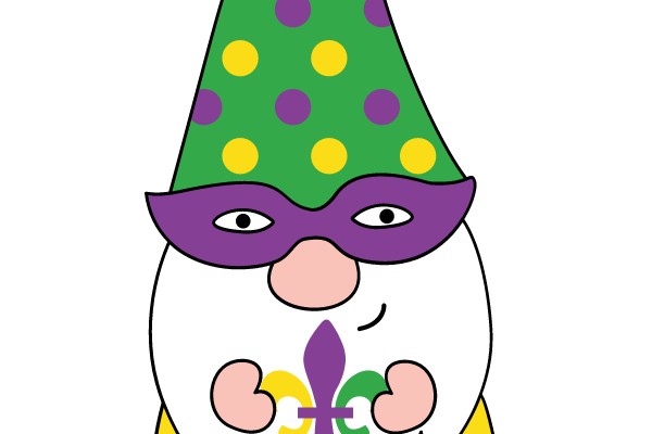 Festive Gnome with Mask and Feathers