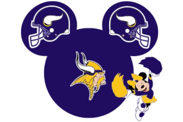 Viking Football and Disney Characters Unite in a Playful Display of Fandom