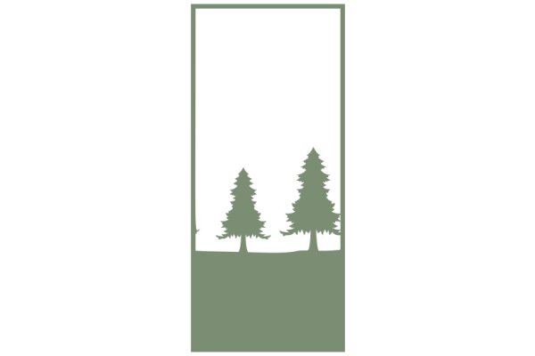 Simplistic Silhouette of Two Trees and a Frame