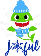 Joyful Winter Holiday Greeting: A Festive Frog Character with a Snowflake and a Blue Scarf