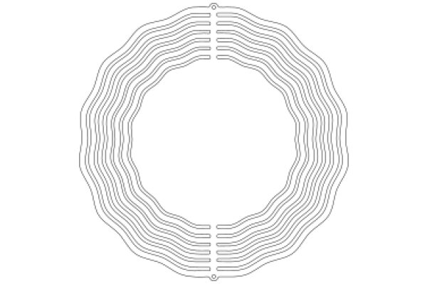 Simplified Geometric Design: A Circle Surrounded by Curved Lines