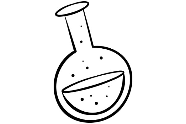 A Simple Line Drawing of a Glass Flask