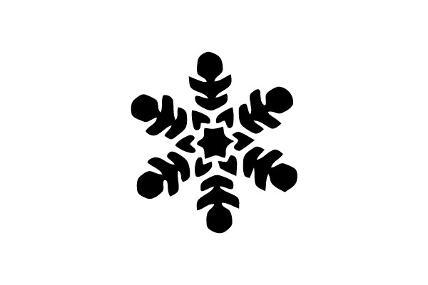 Symmetrical Black Snowflake Design