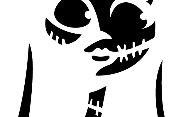 Stylized Silhouette: A Playful Ghost