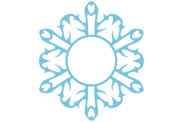Stylized Snowflake Design with a Blue Color Scheme
