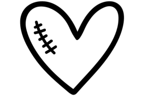 A Simple, Drawing of a Football Heart