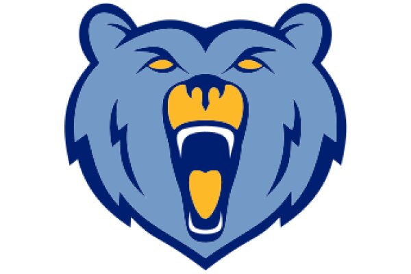 Vibrant Blue Bear Logo with a Yellow Mouth