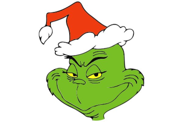 A Festive Holiday Greeting: A Grumpy Grinch in a Santa Hat