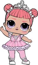 A Cute Cartoon Character with Pink Hair and a Crown, Standing with Hands on Hips