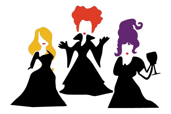 Three Witches in Silhouette