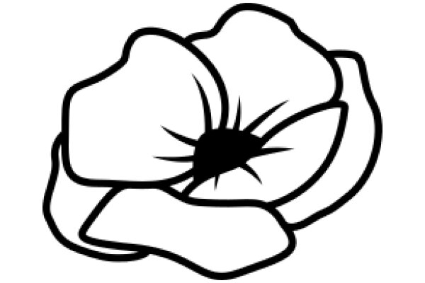 Simplistic Line Drawing of a Flower