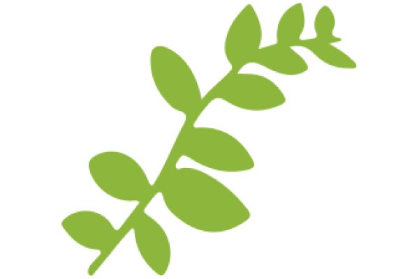 Simplicity in Design: A Green Leaf on a White Background