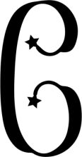 Stylized Letter 'C' with Star Designs