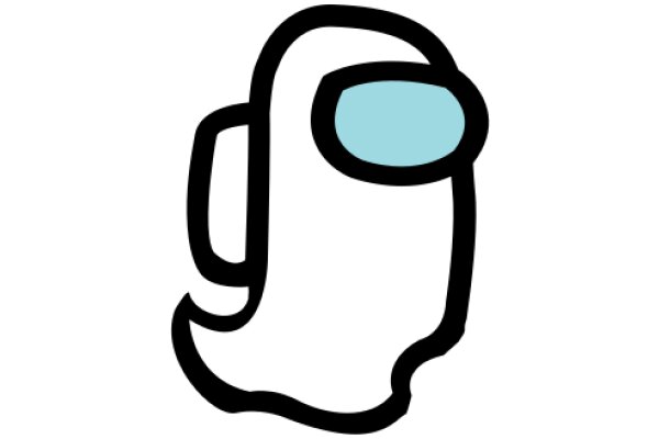 Stylized Illustration of a Ghost-like Figure with a Blue Glasses Accessory