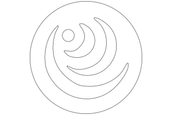 Simplistic Line Art of a Moon and Waves