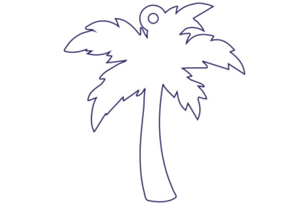 Simplistic Line Drawing of a Palm Tree