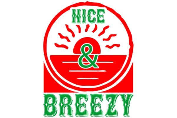 A Graphic Design of a Logo for a Business Called 'Nice & Breezy' with a Sun and Waves Design