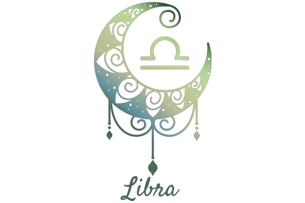 Stylized Libra Logo with a Crescent Moon Design