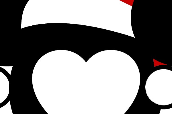 Mickey Mouse Head with Santa Hat and Heart