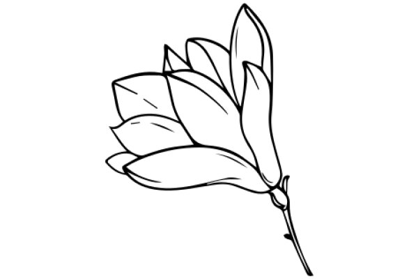 A Simple Line Drawing of a Flower