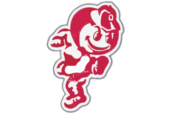 A Solid White Background with a Red Logo