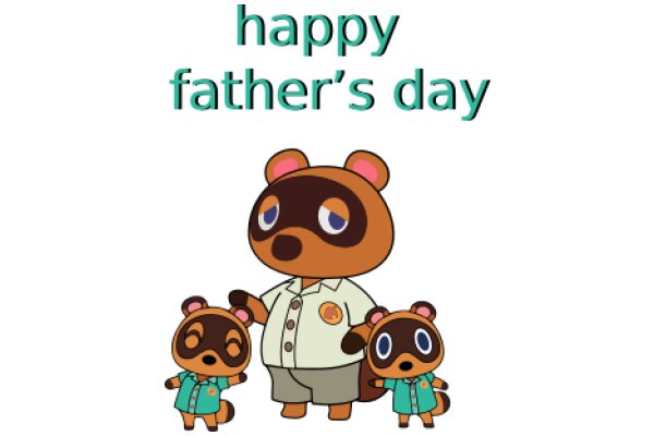 Happy Father's Day: A Heartwarming Animated Scene with a Father and His Two Sons