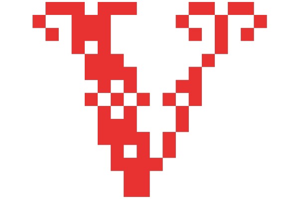Pixelated Heart with a Horizontal Line