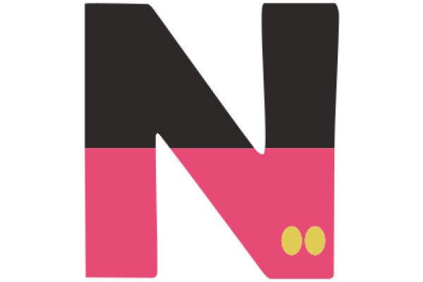 Stylized Letter 'N' with a Pink and Black Color Scheme