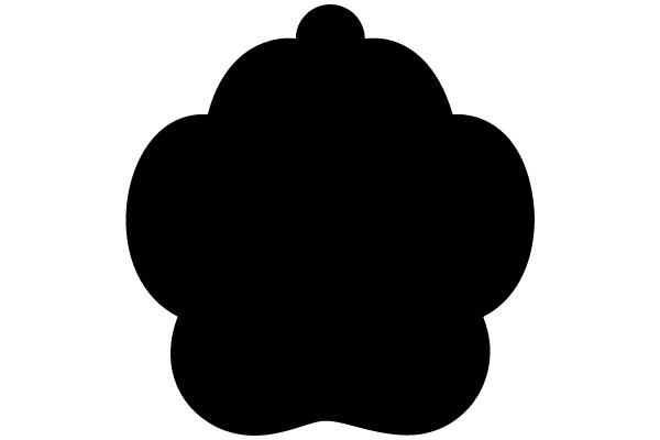 Black Flower Shape with Dot in Center