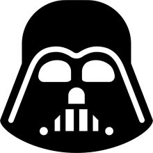 Black and White Icon of Darth Vader's Helmet