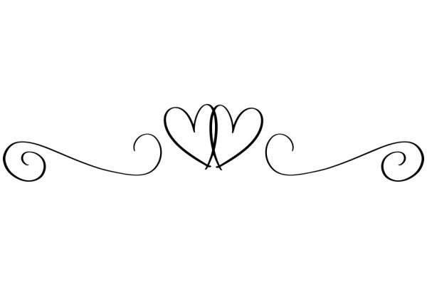 Elegant Artwork: A Heart and Swirls Design