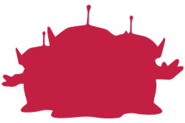 A Red Octopus Silhouette on a White Background
