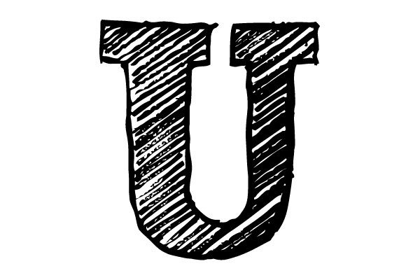 Hand-drawn Sketch of the Letter 'U'