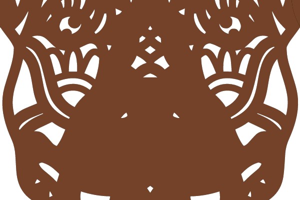 Stylized Brown Paper Art of a Lion's Head