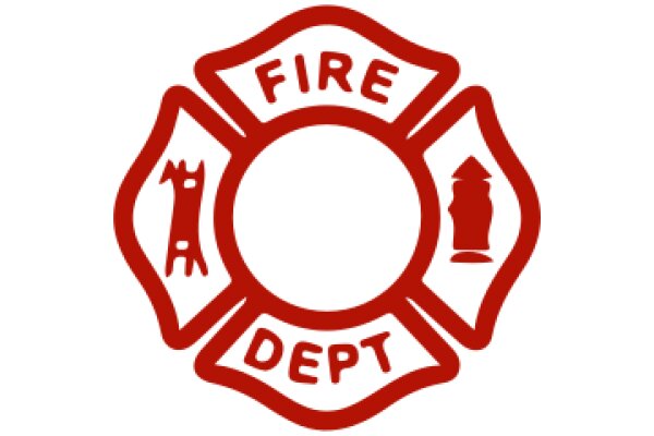 Fire Department Emblem with Red and White Design