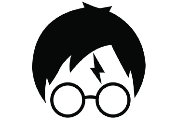 Stylized Icon of a Boy with Glasses and a Lightning Bolt Haircut