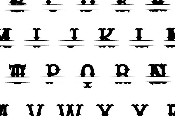 Alphabet in Ornate Serif Typeface