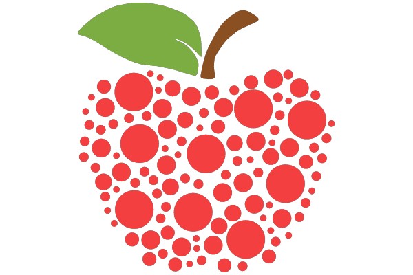 Dotted Apple with Leaf and Stem