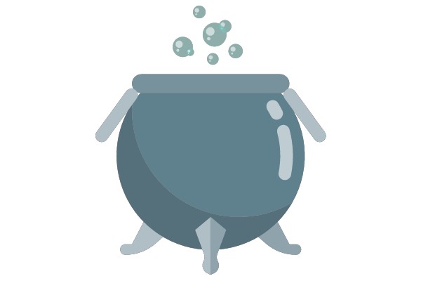 Magical Cauldron with Bubble Eruption