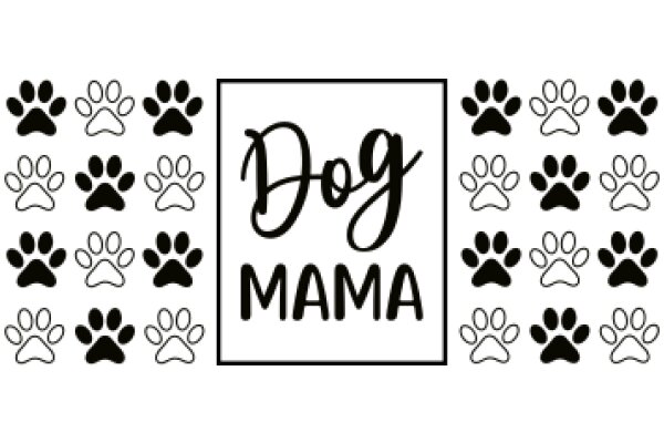 Dog Mama: A Collection of Paw Prints and the Word 'Dog' in a Stylish, Design