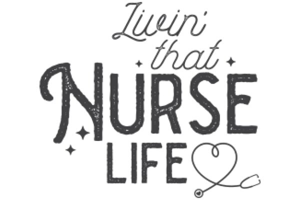 Nurse Life: A Graphic Design of a Nurse's Heart with the Phrase 'Live in that Nurse Life'